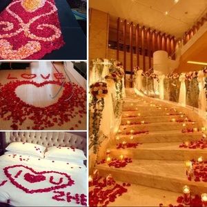 Dark Red Silk Rose Petals 1000 Petals